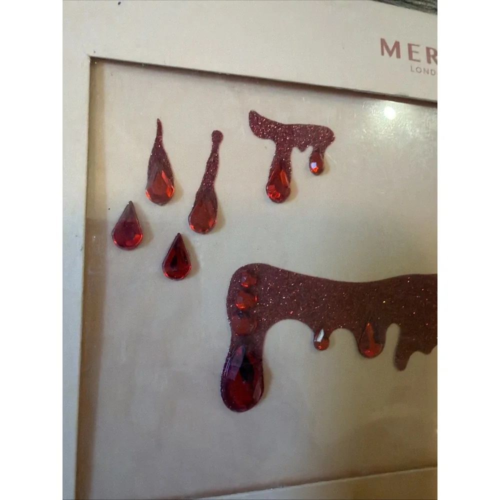 NEW Mercy London Red Glitter Fake Blood Face Body Jewels Halloween Makeup